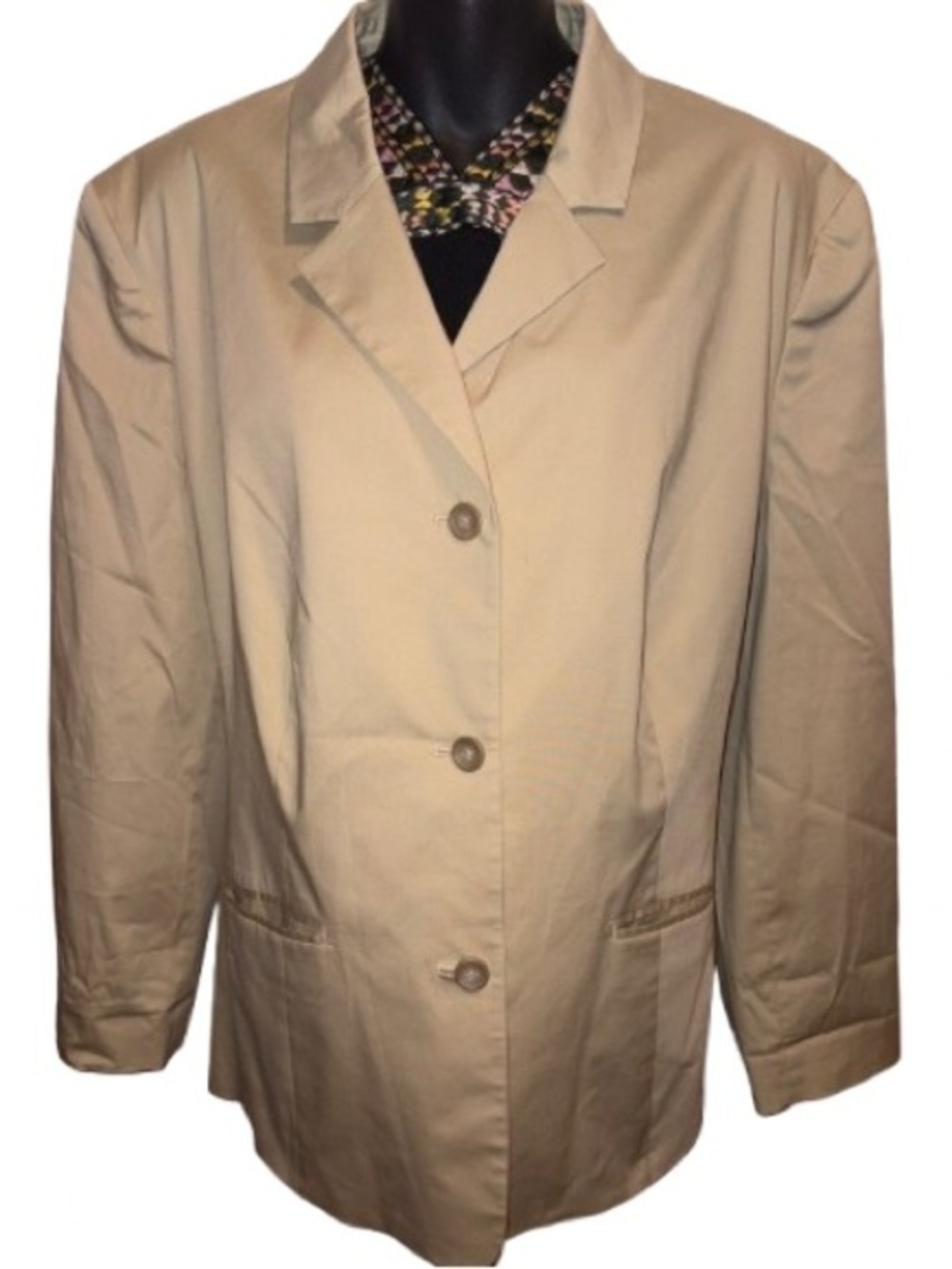 Lands' End Women's Tan Button-Front Blazer size 20W